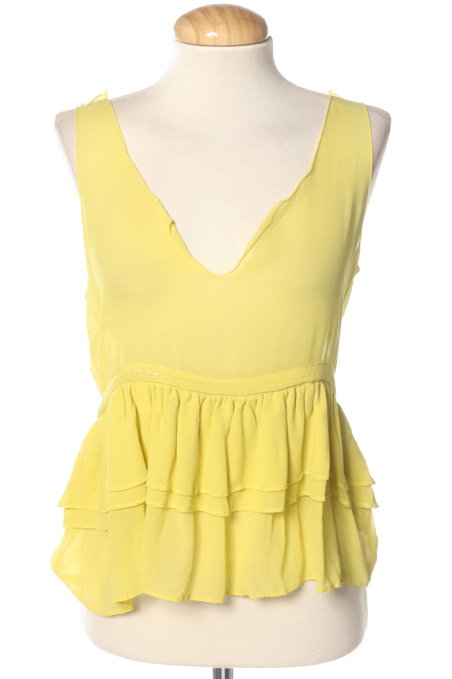 Top Virginie Castaway de la taille S, de couleur jaune de soie