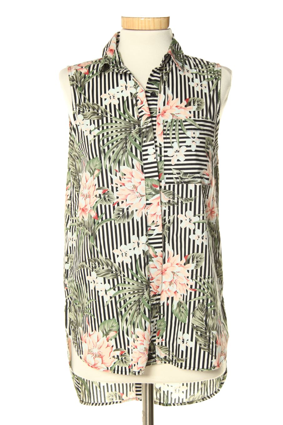 Camisa sin mangas de Mango de la talla XS, de color flores