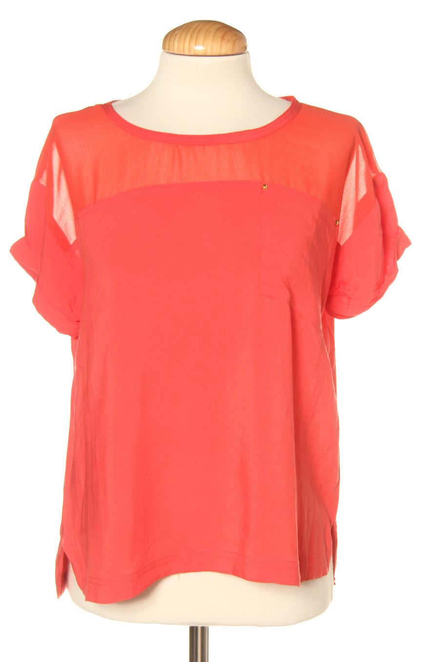 Blusa de manga corta de Mango de la talla XS, de color rosa