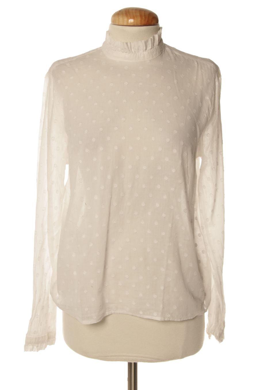 Blouse à manches longues Monoprix de la taille 34, de couleur blanc