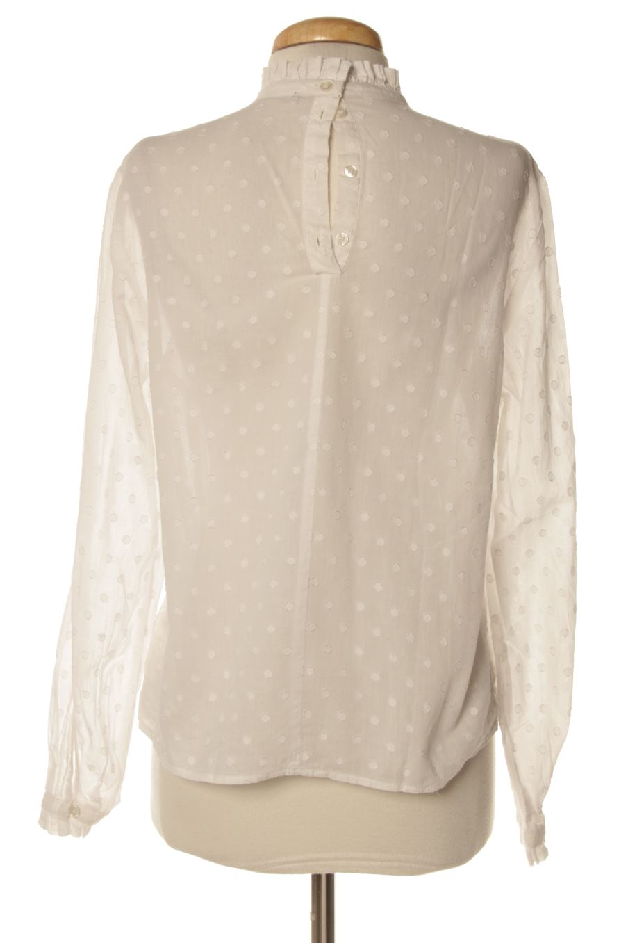 Blouse à manches longues Monoprix de la taille 34, de couleur blanc
