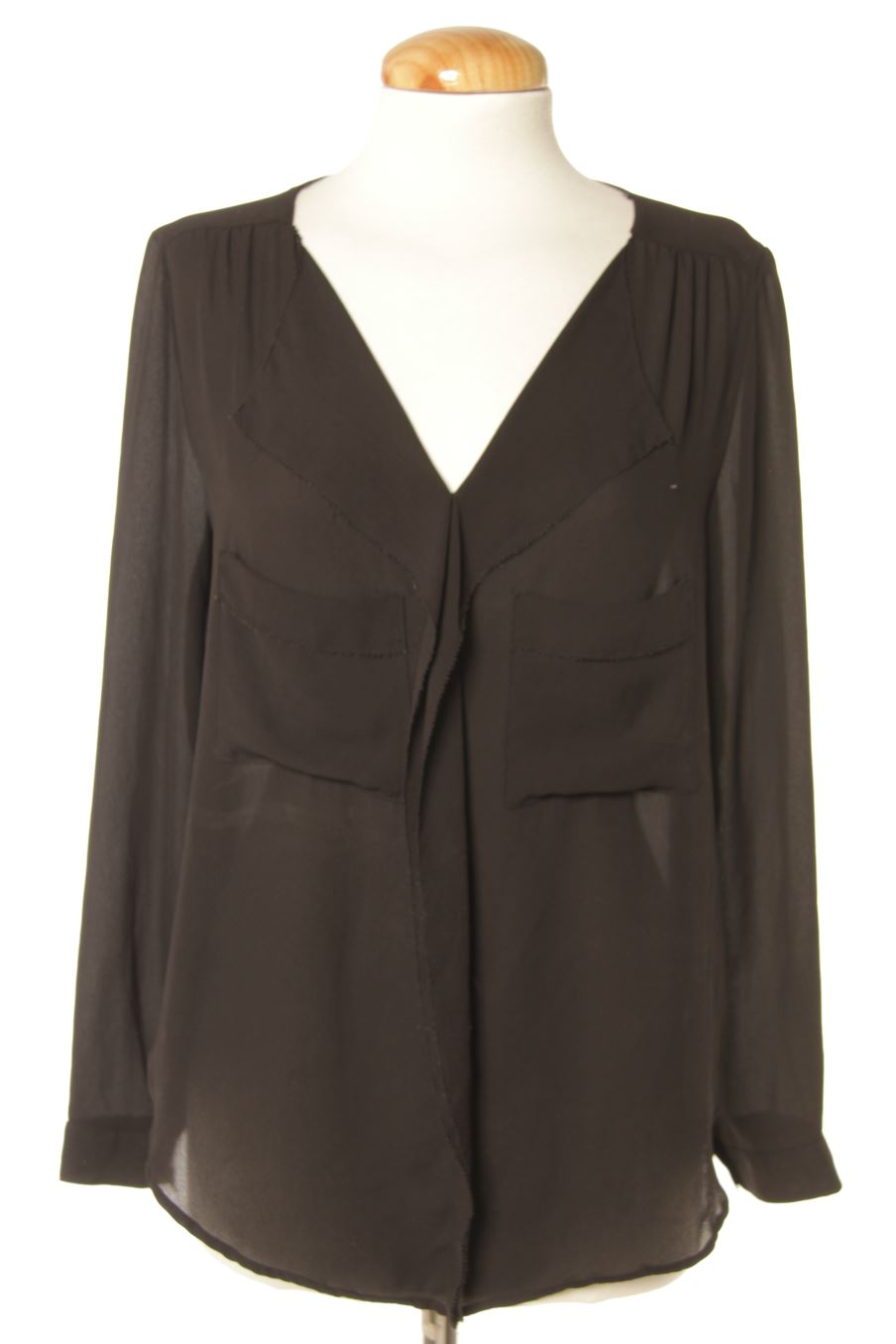 Blusa de manga larga de Zara de la talla XS, de color negro