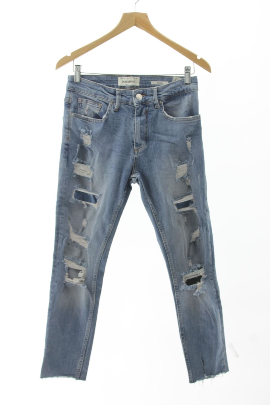 Vaquero de Pull & Bear de la talla 38, de color azul de ropa vaquera
