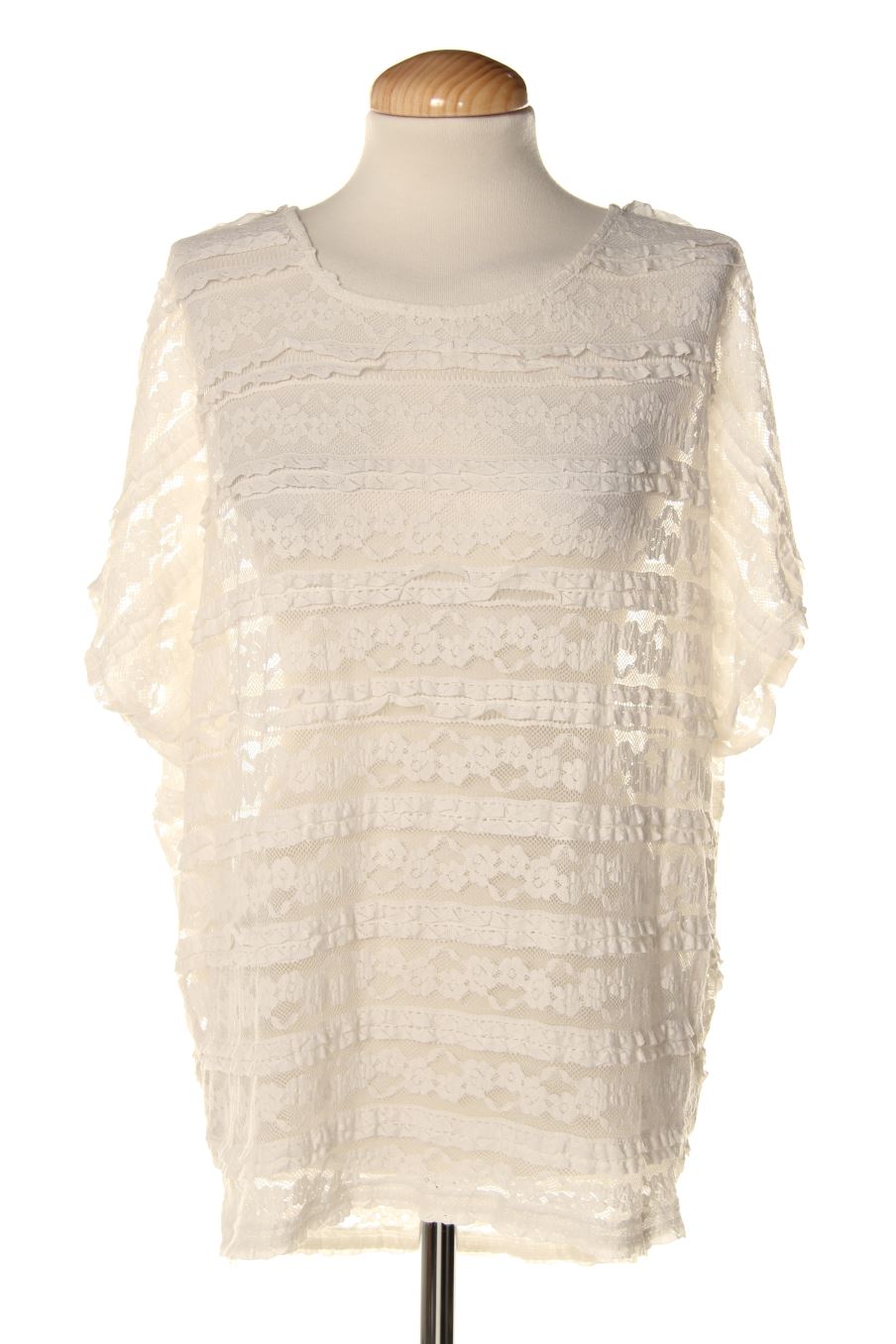 Blouse à manches courtes Amisu de la taille XS, de couleur blanc