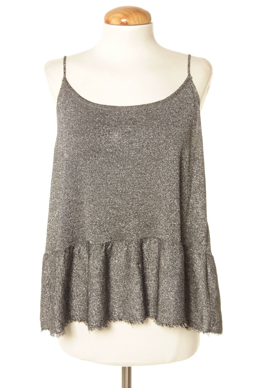 Top de Zara de la talla M, de color gris