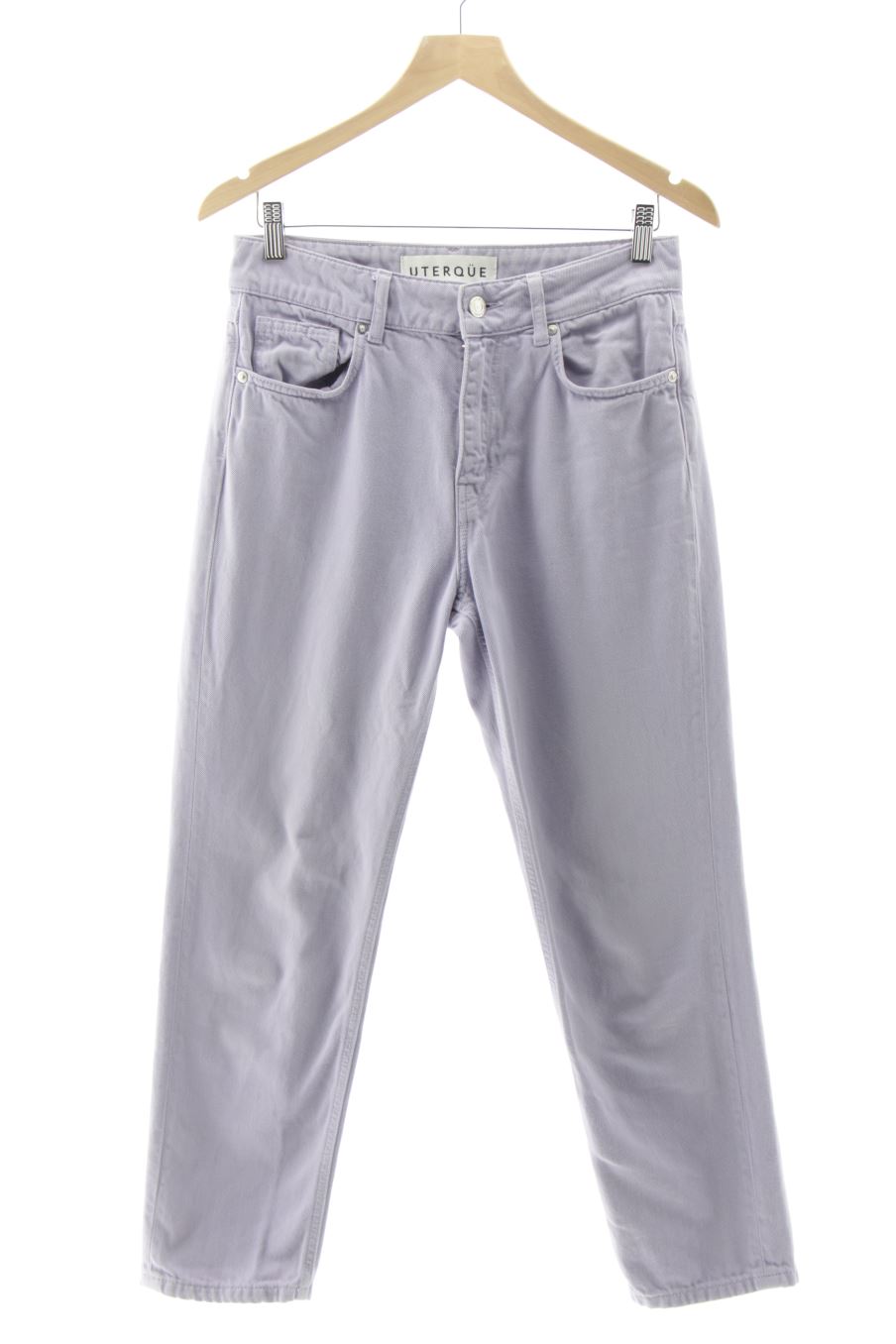 Jeans Uterqüe de la taille 38, de couleur pourpre de denim