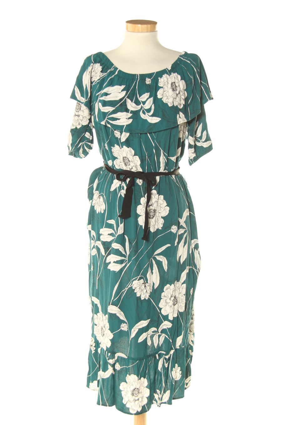 Robe Springfield à Bretelles - Taille 40 - Imprimé Fleuri - 90 Cm - Coton