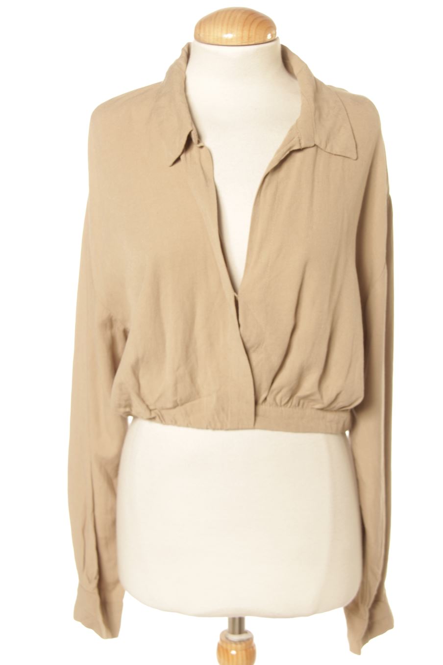 Blouse à manches longues Pull & Bear de la taille L, de couleur beige