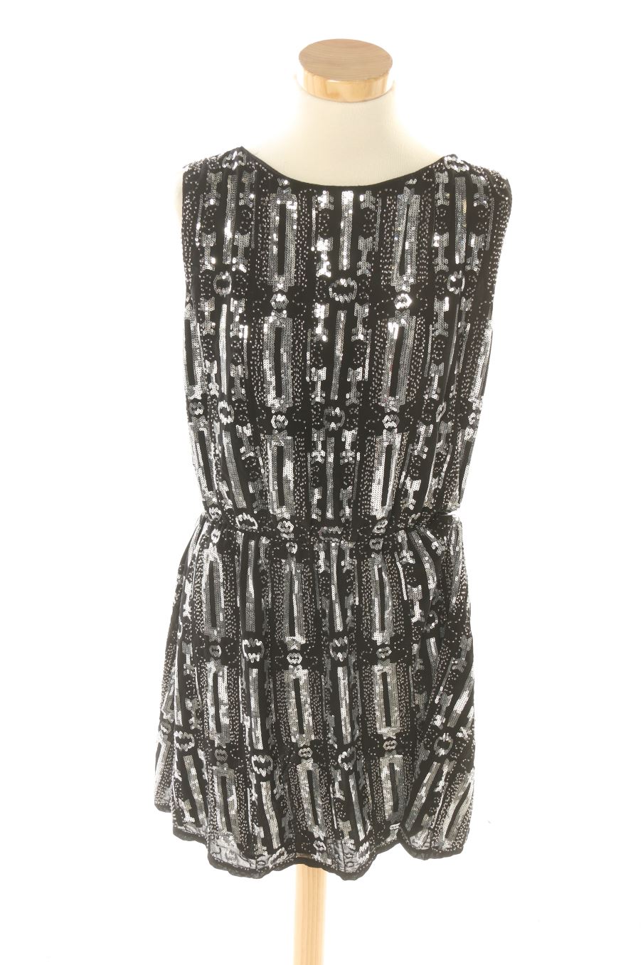 Robe Noire Et Argentée Sans Manches Soky & Soka Taille S - Neuf Sans Étiquettes - Genou