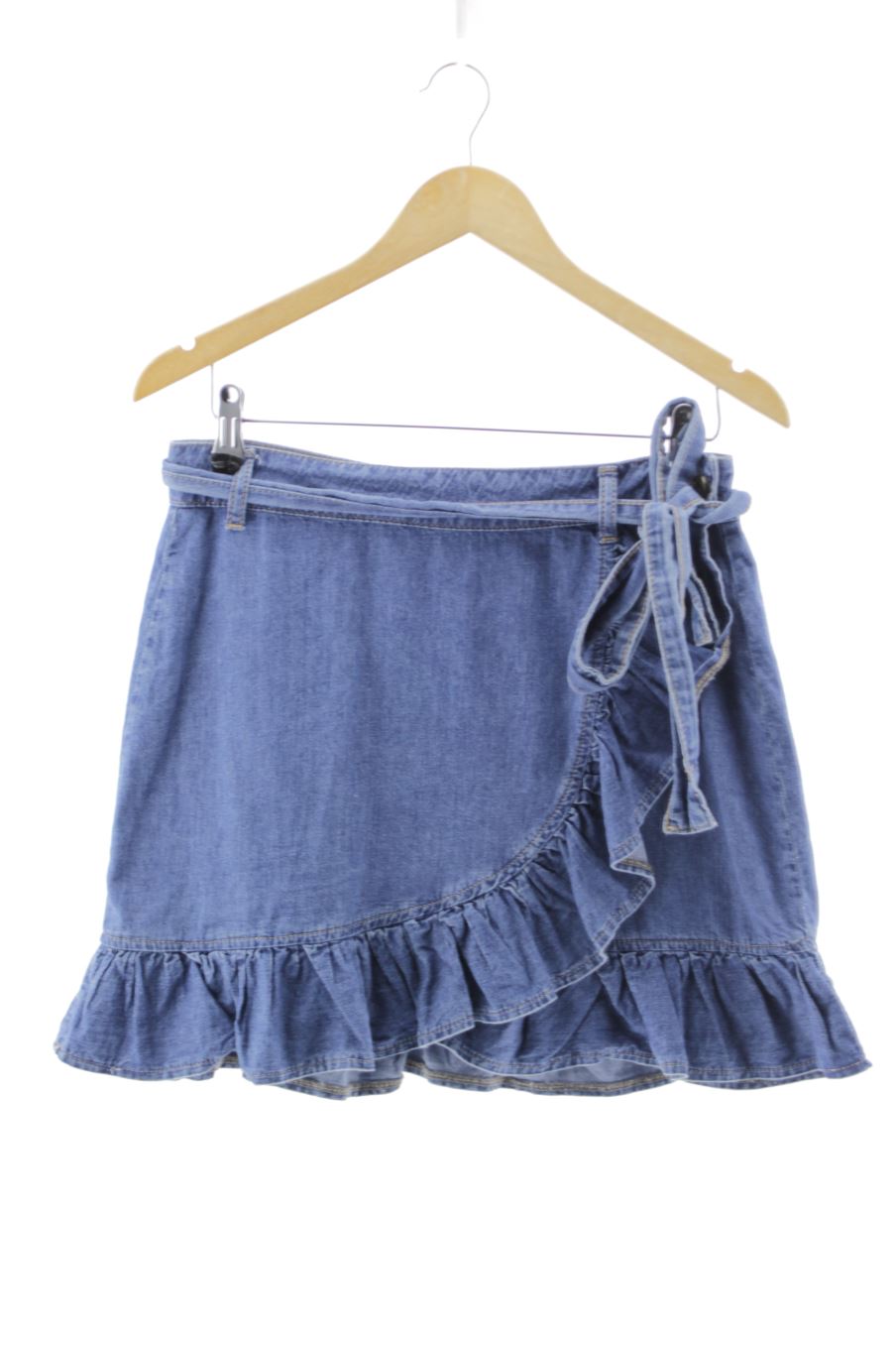 Jupe Boohoo de la taille 40, de couleur bleu de denim