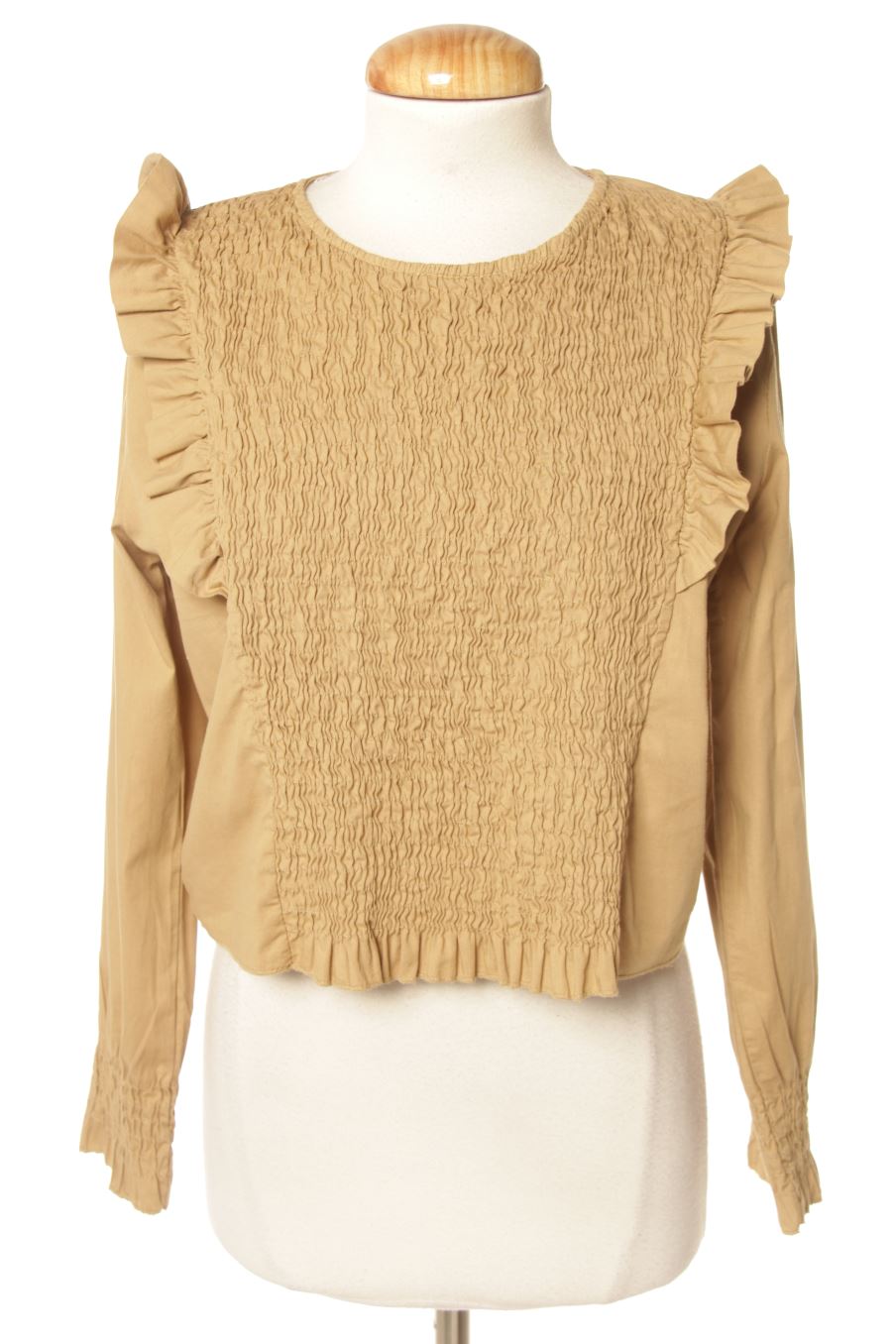 Blouse à manches longues Mulaya de la taille M, de couleur beige