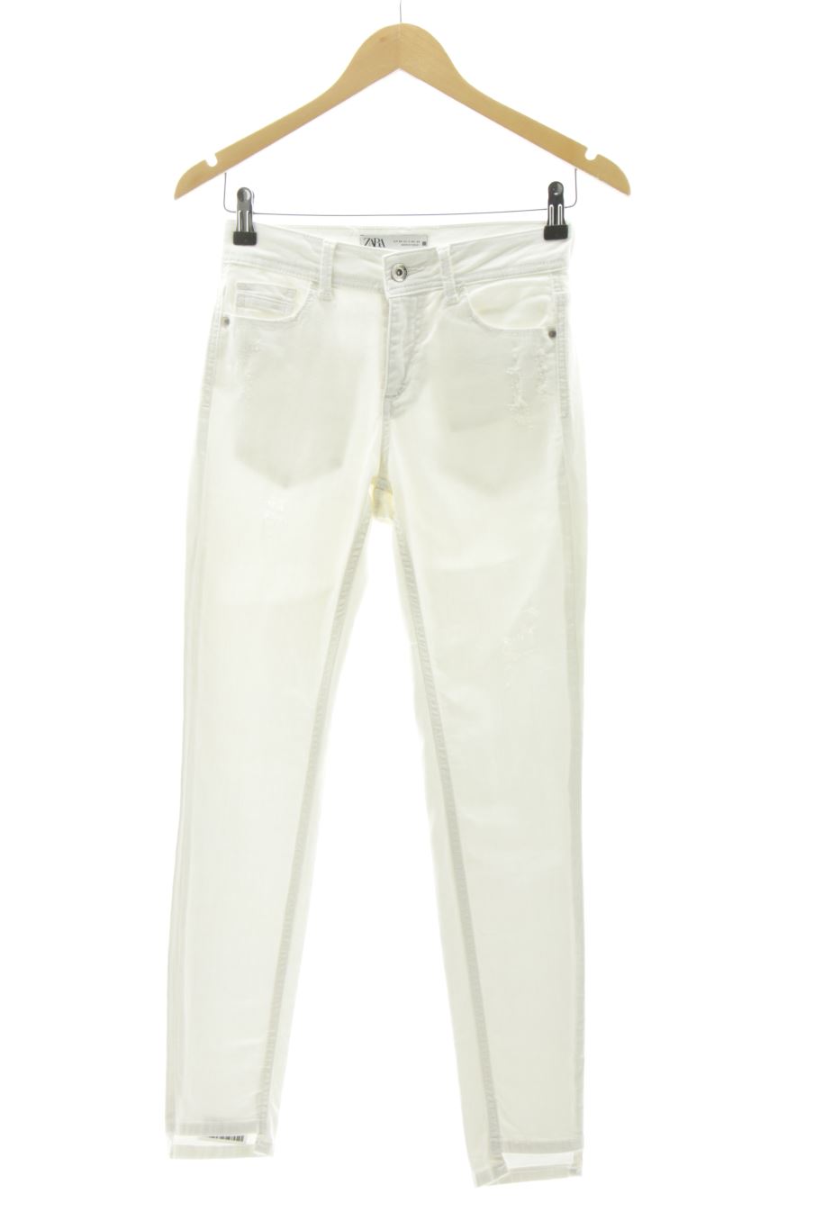 Jeans Zara de la taille 34, de couleur blanc de denim