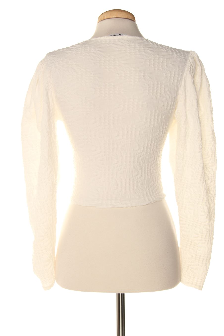 Camiseta manga larga de Zara de la talla S, de color blanco