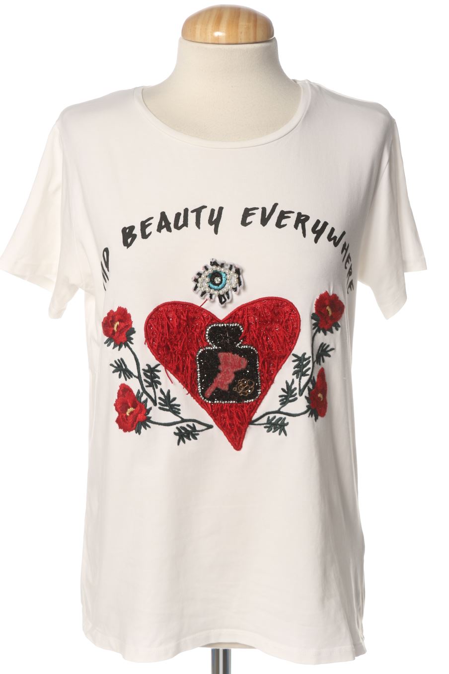 Maglietta de Uterqüe de la talla S, de color bianco