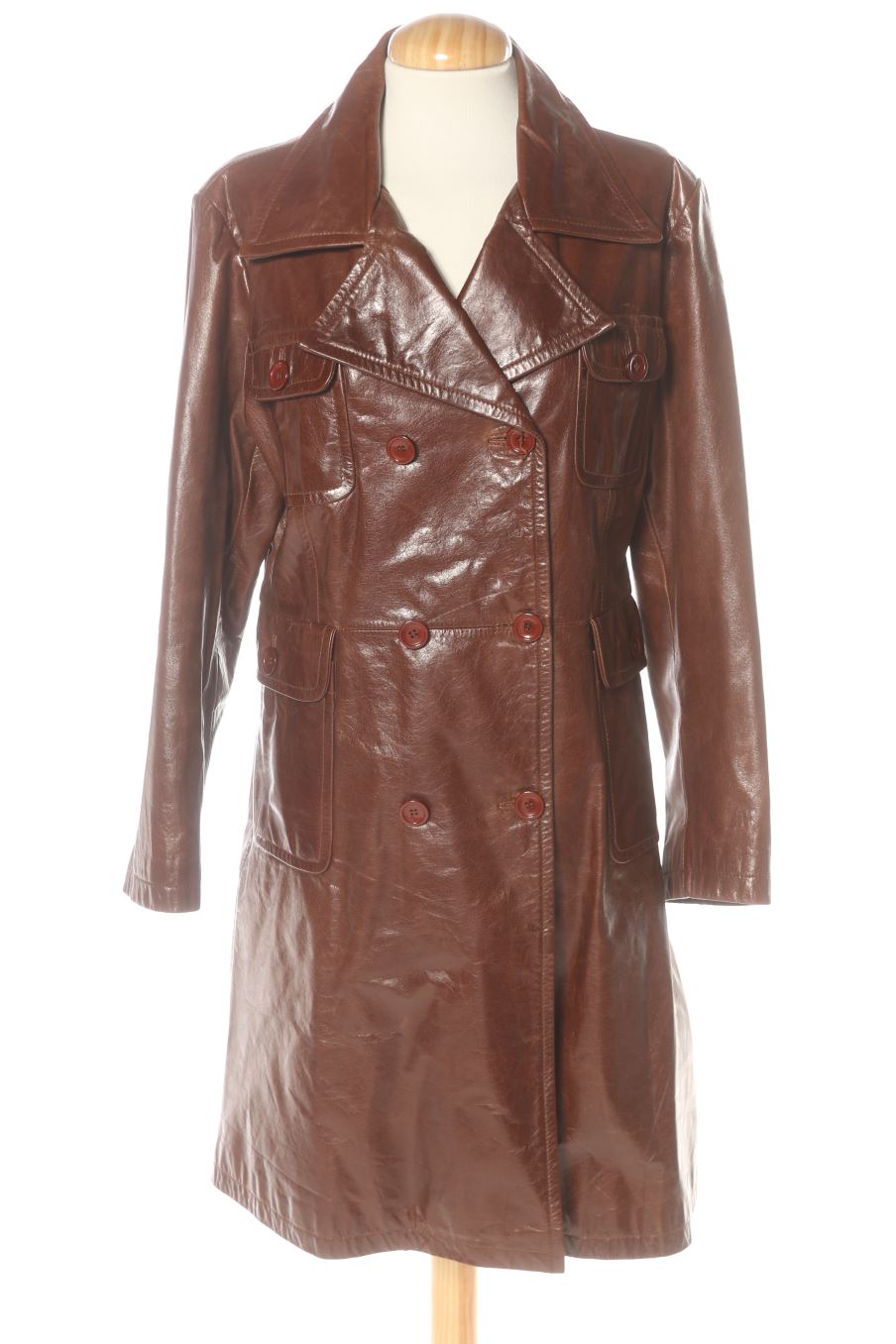 Manteau Tintoretto de la taille 42, de couleur marron de cuir et daim