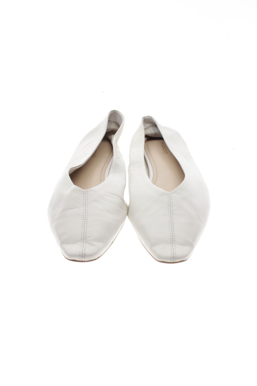 Zapatos planos de Mango de la talla 39, de color blanco de