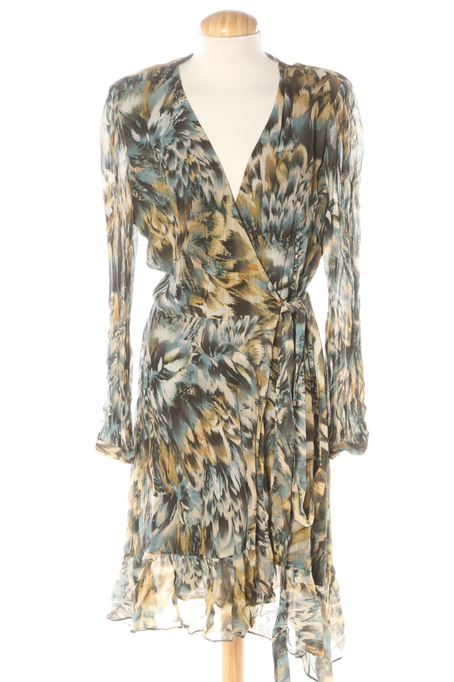 Vestido casual de Massimo Dutti de la talla 42, de color estampado de seda