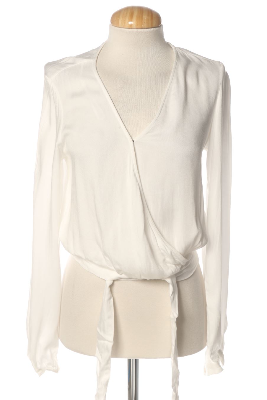 Blouse à manches longues Stradivarius de la taille XS, de couleur blanc