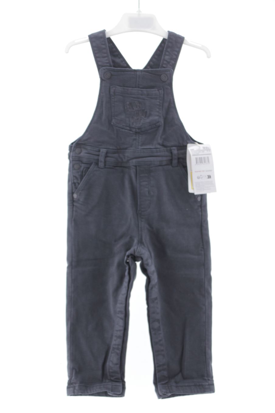 Robe salopette en jean à pois bleue bébé fille Okaïdi & Obaïbi
