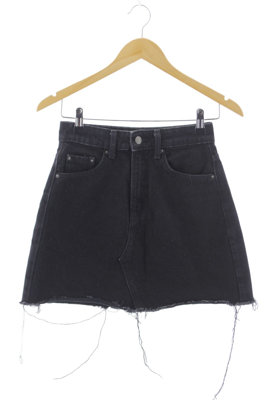 Aufwändiger Rock von Bershka Größe 34, Farbe Schwarz, aus Jeanskleidung für