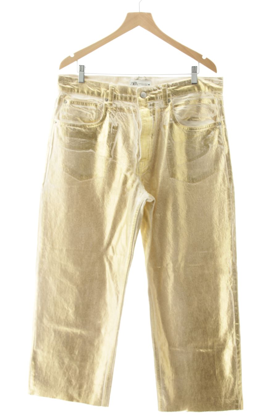 Jeans Zara de la taille 46, de couleur doré de denim