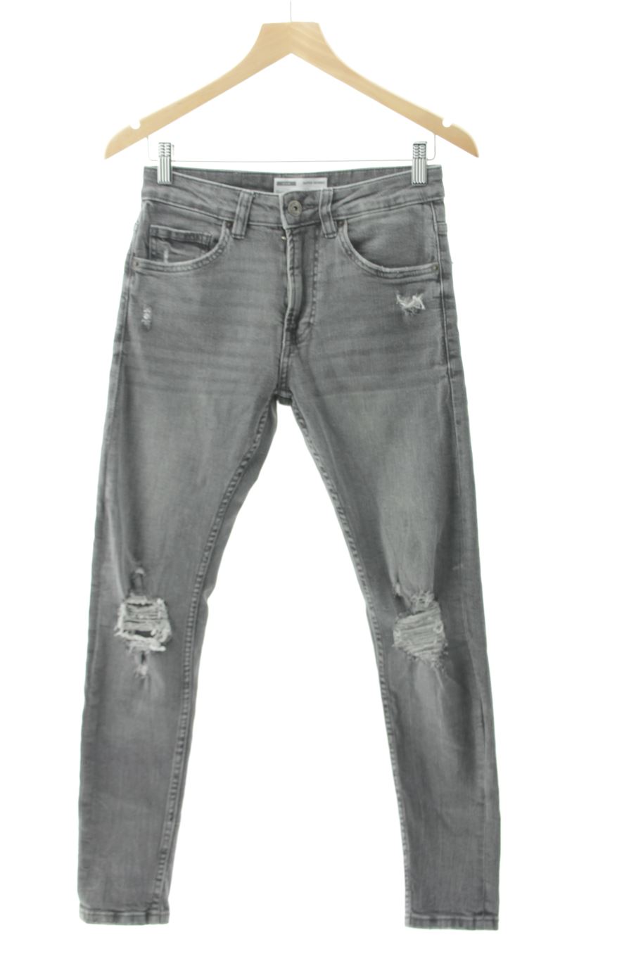 Jeans Bershka de la taille 34, de couleur gris de denim