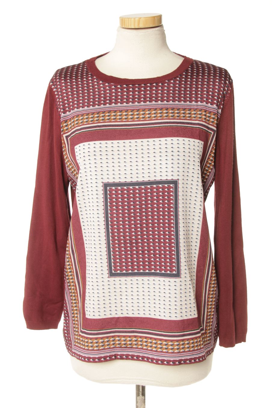 Blusa de manga larga de Cortefiel de la talla M, de color burdeos