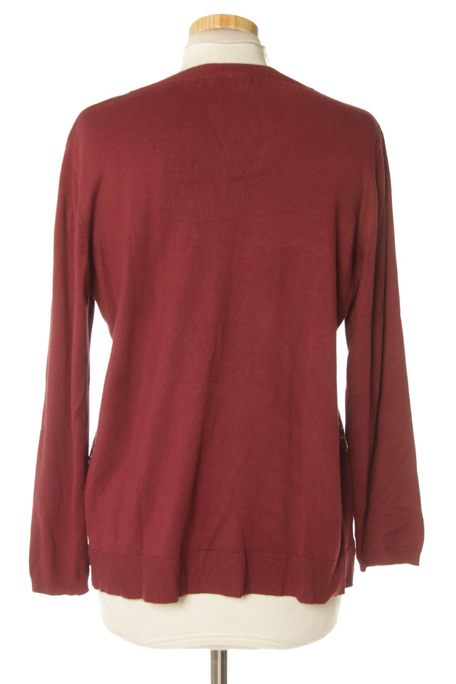 Blusa de manga larga de Cortefiel de la talla M, de color burdeos