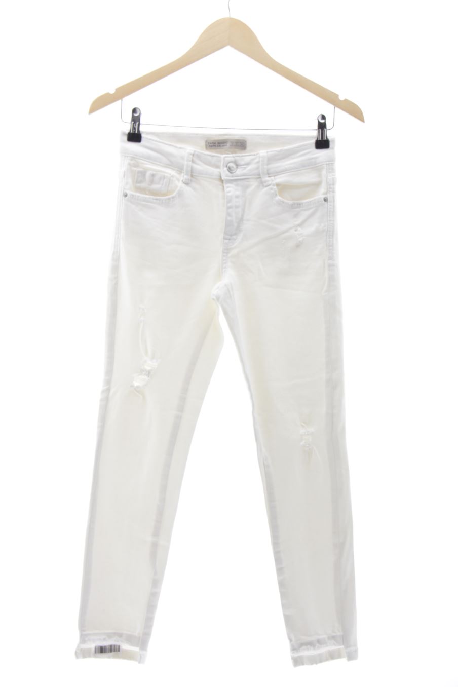 Jeans Zara de la taille 36, de couleur blanc de denim