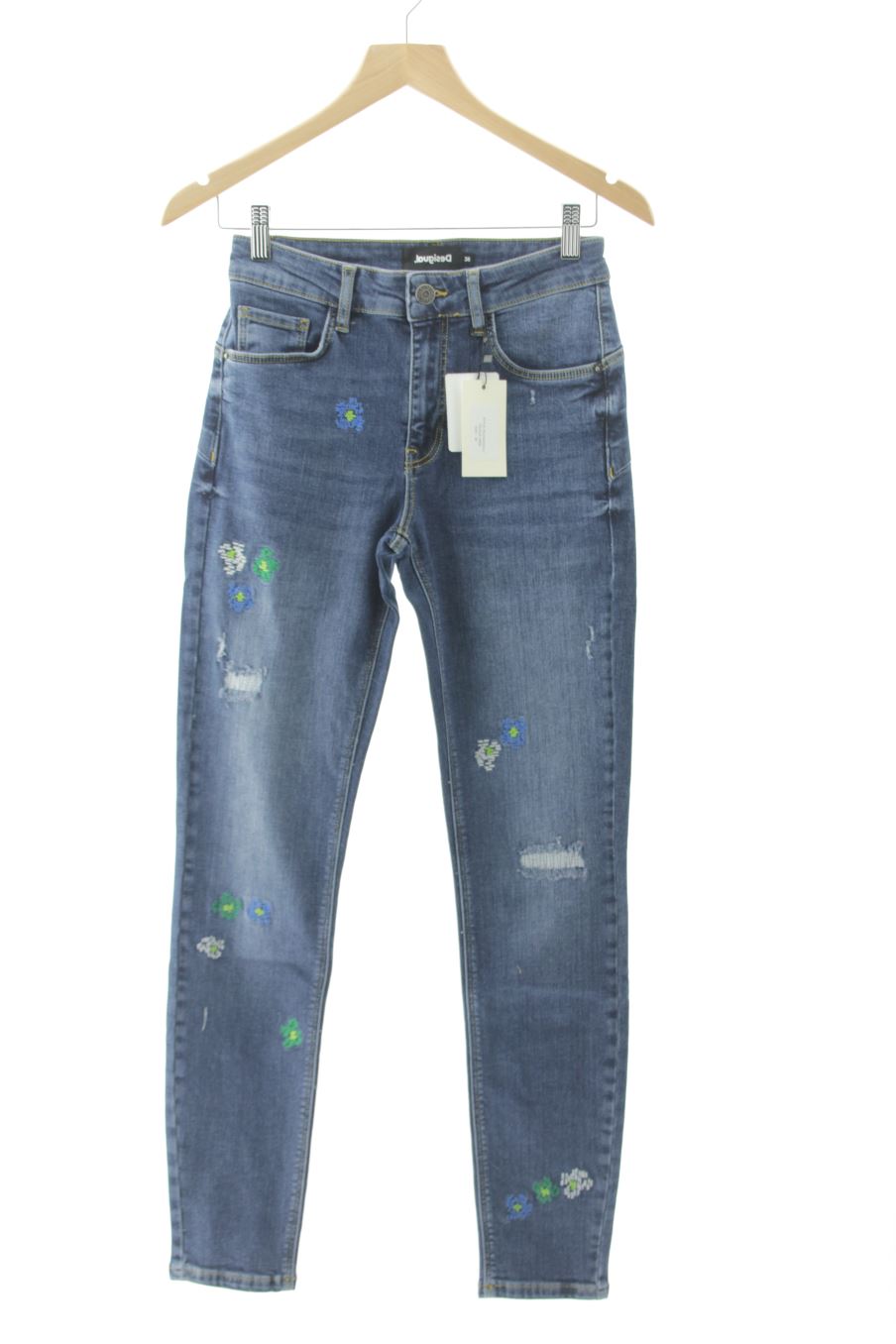 Jeans Desigual de la taille 38, de couleur bleu de denim