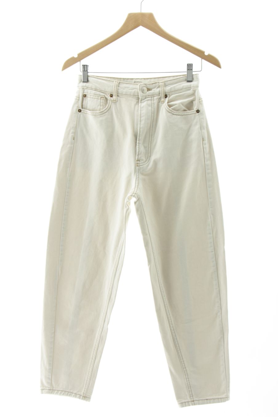 Jeans Stradivarius de la taille XS, de couleur blanc