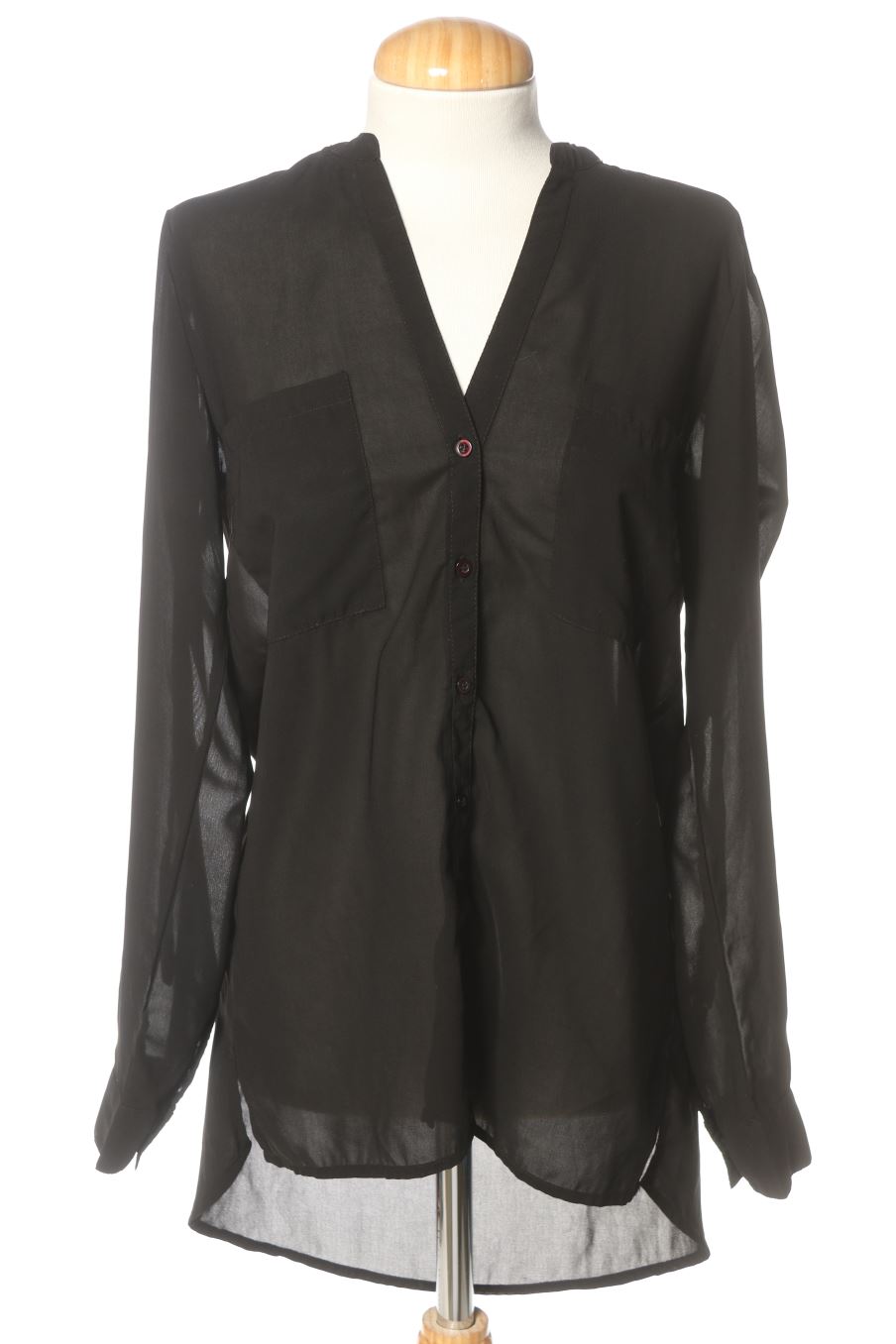 Blouse à manches longues Stradivarius de la taille S, de couleur noir