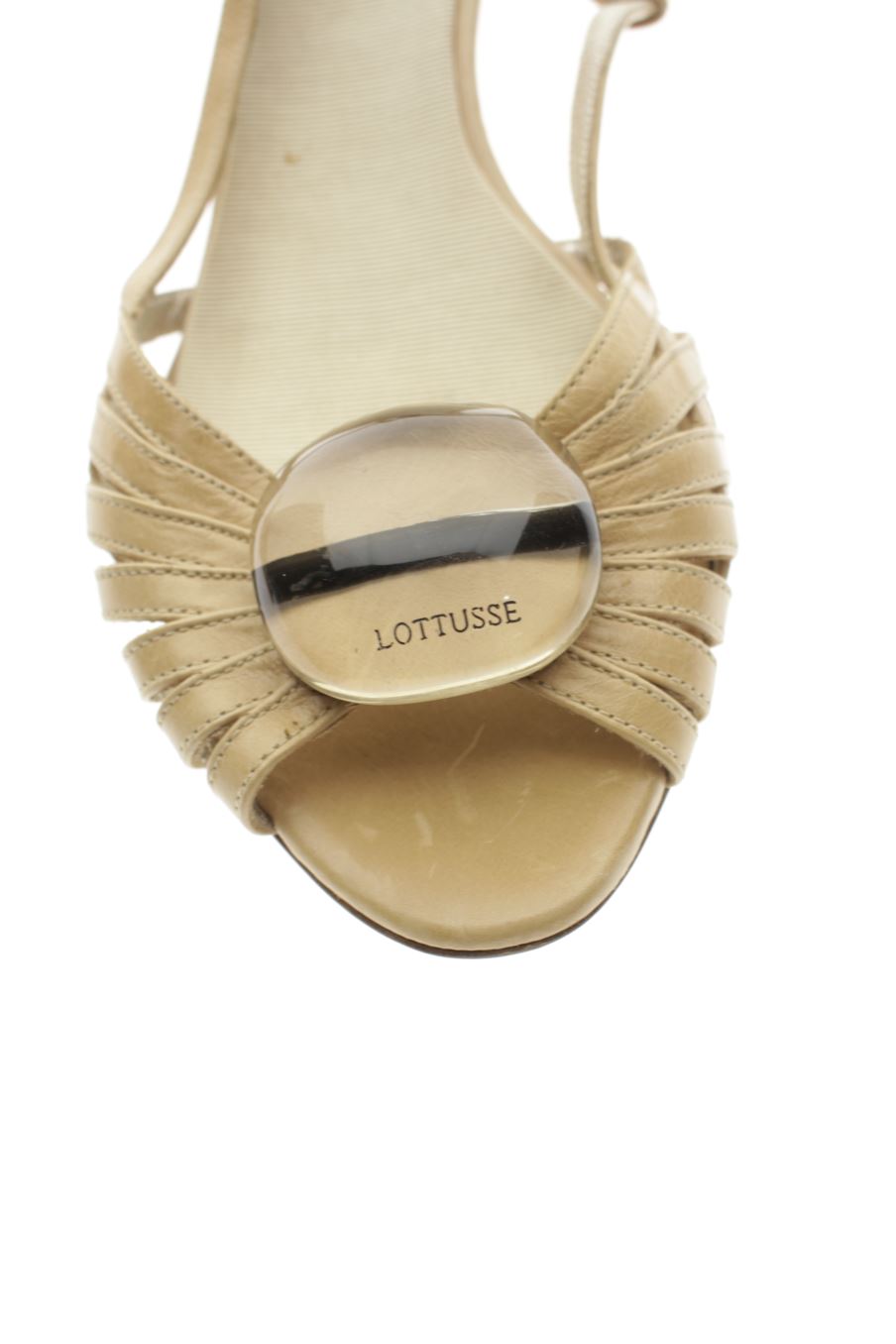 Sandalias tacon de Lottusse de la talla 37, de color beige de