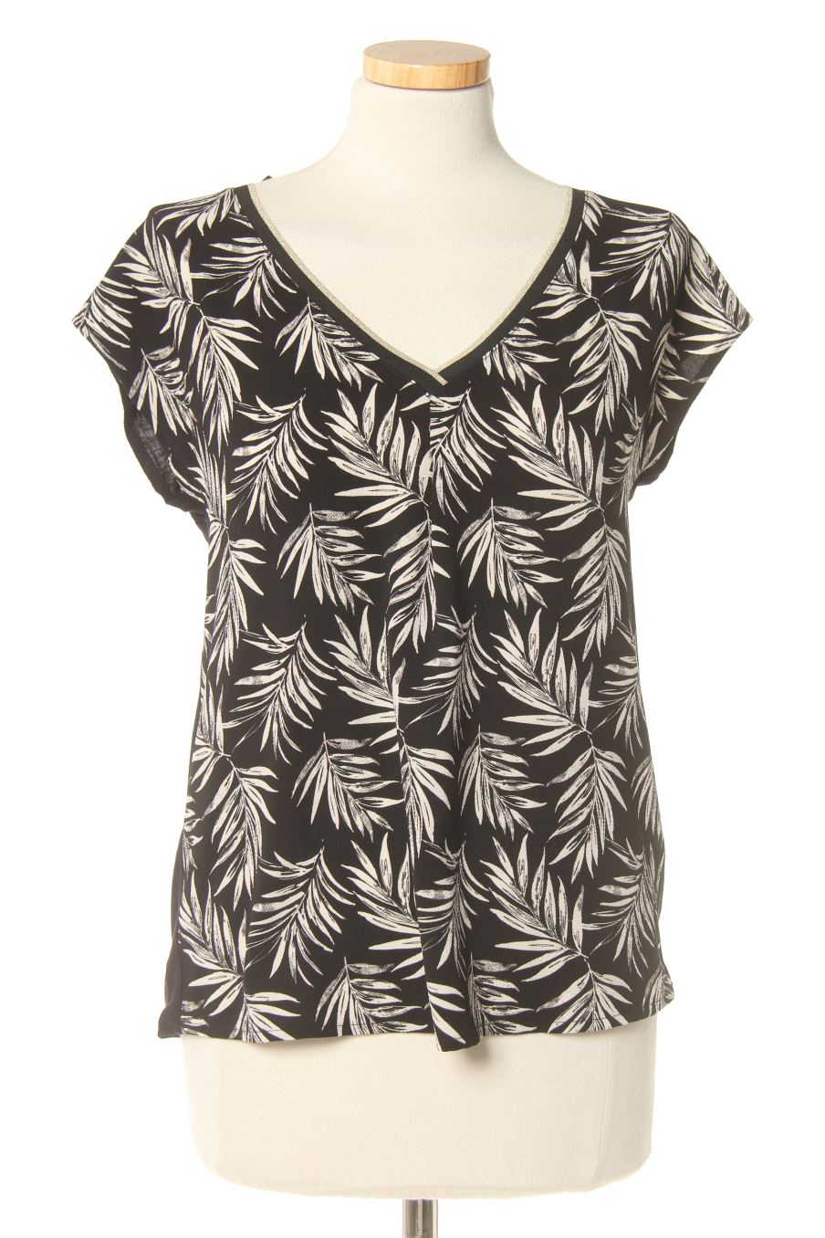 Blouse à manches courtes Camaieu de la taille XS, de couleur noir