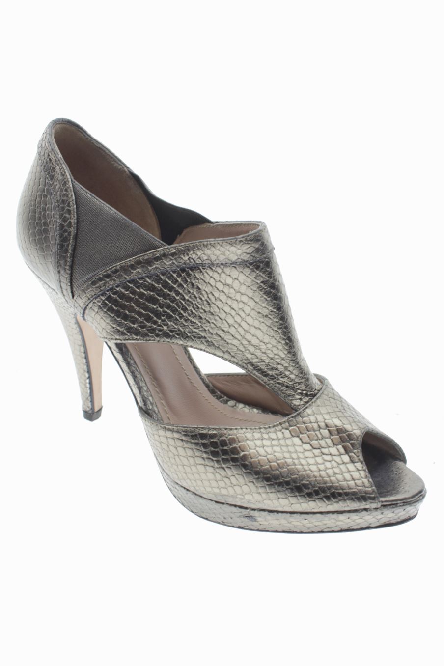 Sandalias tacon de Gloria Ortiz de la talla 39, de color dorado de