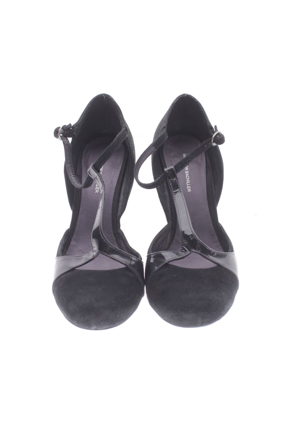 Sandalias tacon de Salvador Bachiller de la talla 37, de color negro de
