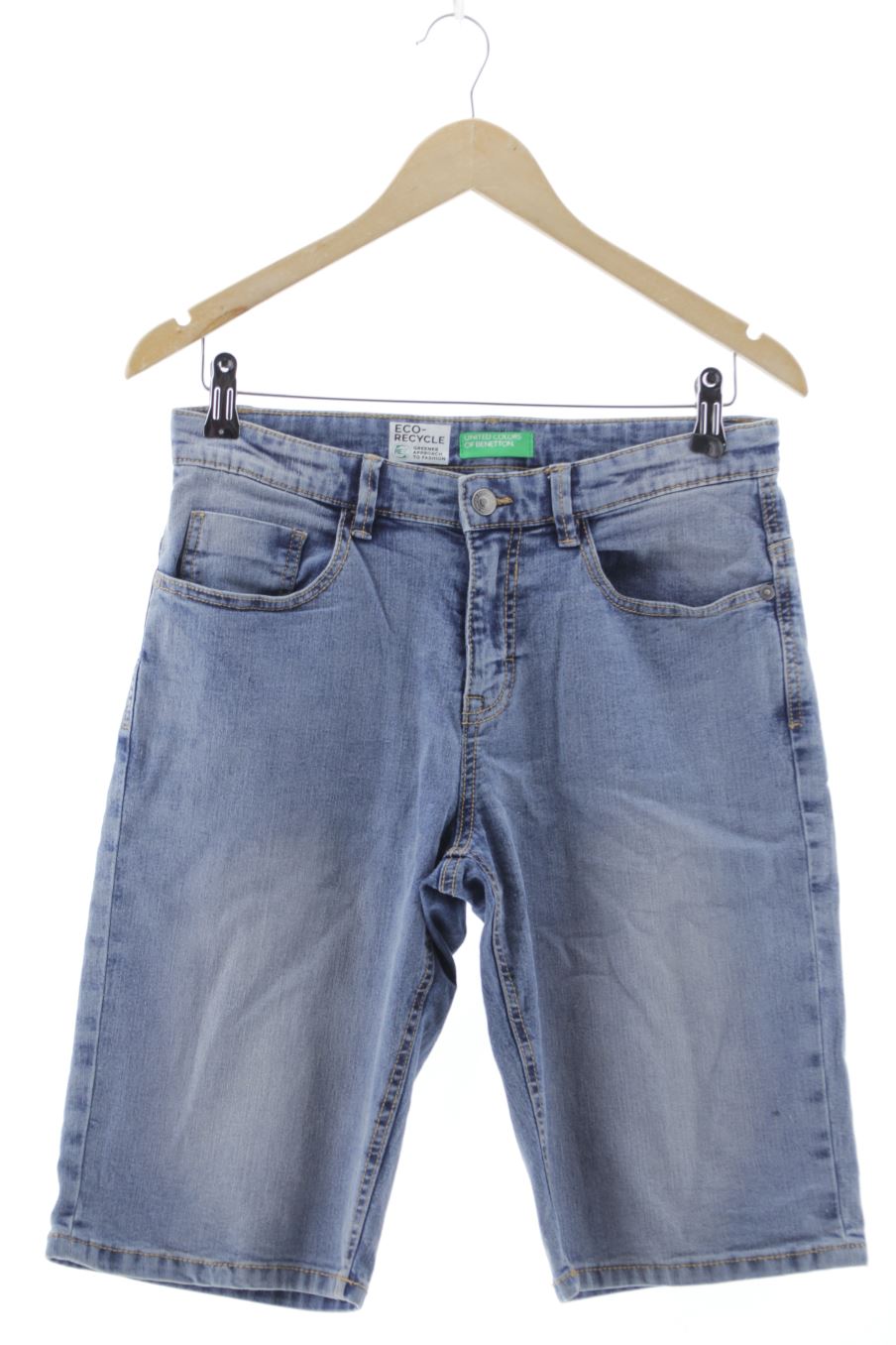 Vaquero corto de Benetton de la talla 13 años de denim de segunda mano