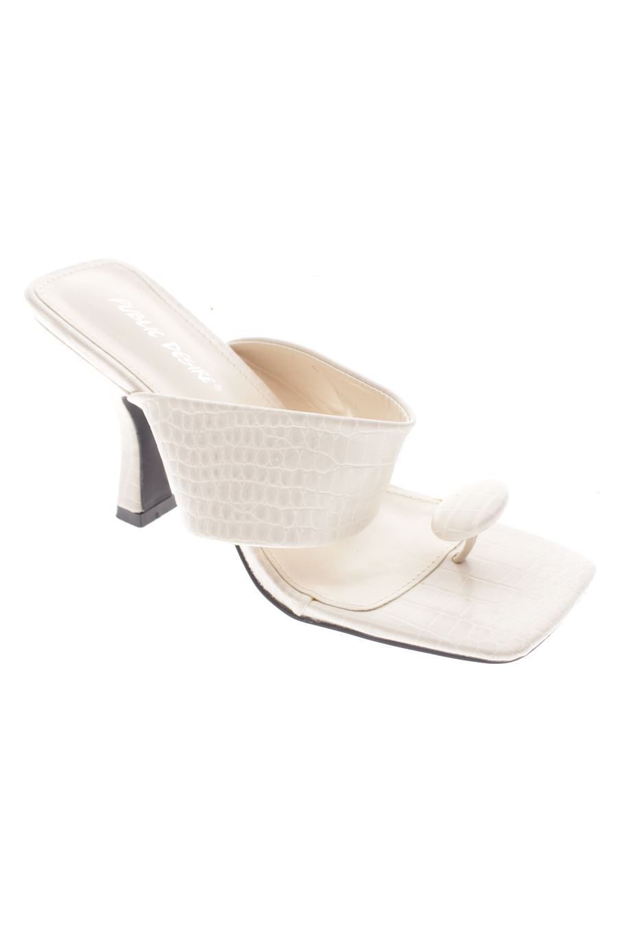 Sandalias tacon de Public Desire de la talla 37, de color beige de