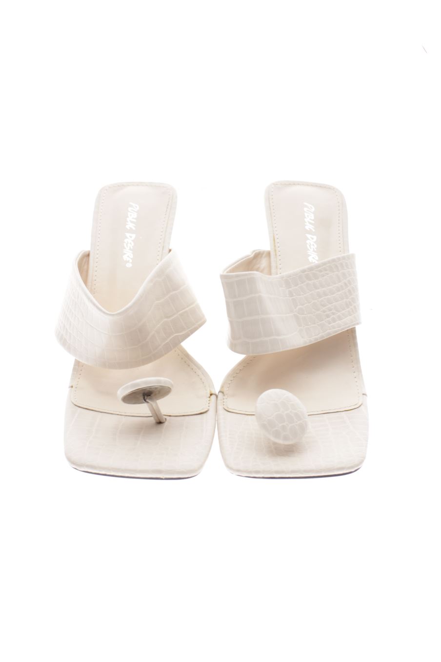 Sandalias tacon de Public Desire de la talla 37, de color beige de