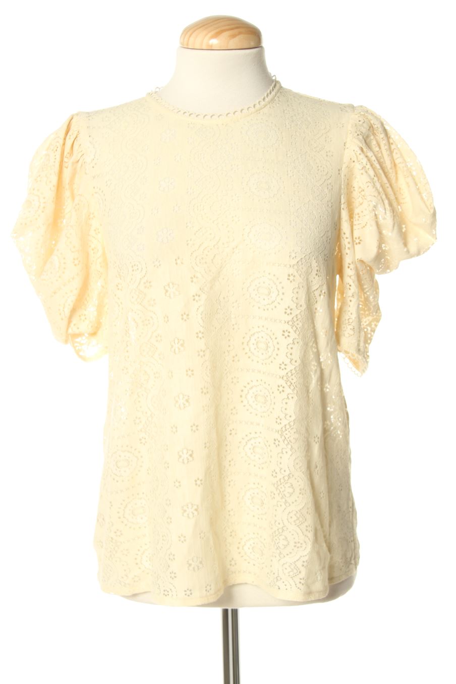 Blouse à manches courtes Mulaya de la taille S, de couleur beige