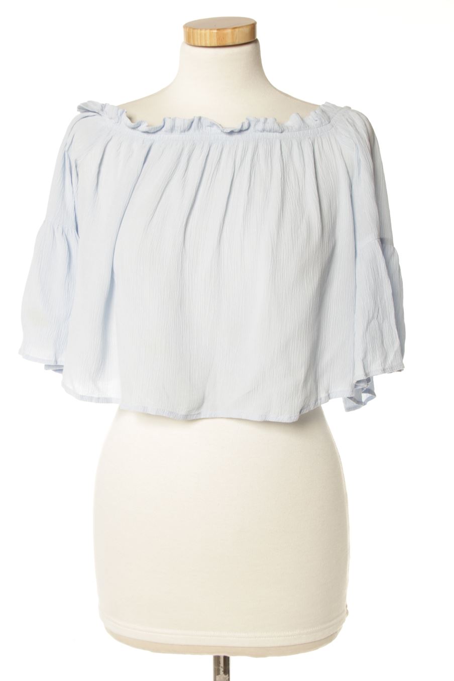 Blouse à manches longues Bershka de la taille S, de couleur bleu