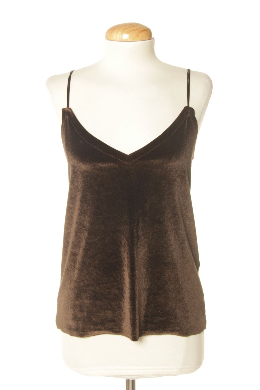 Top Pull & Bear de la taille S, de couleur marron de velours