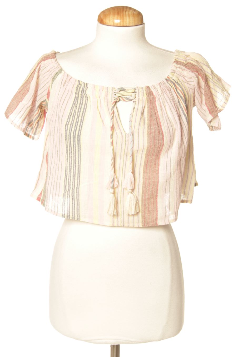 Blouse à manches courtes Pull & Bear de la taille S, de couleur rayures
