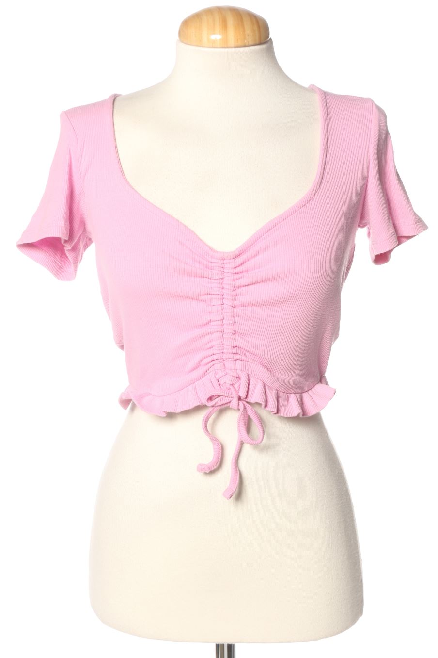 Blouse à manches courtes Zara de la taille M, de couleur rose