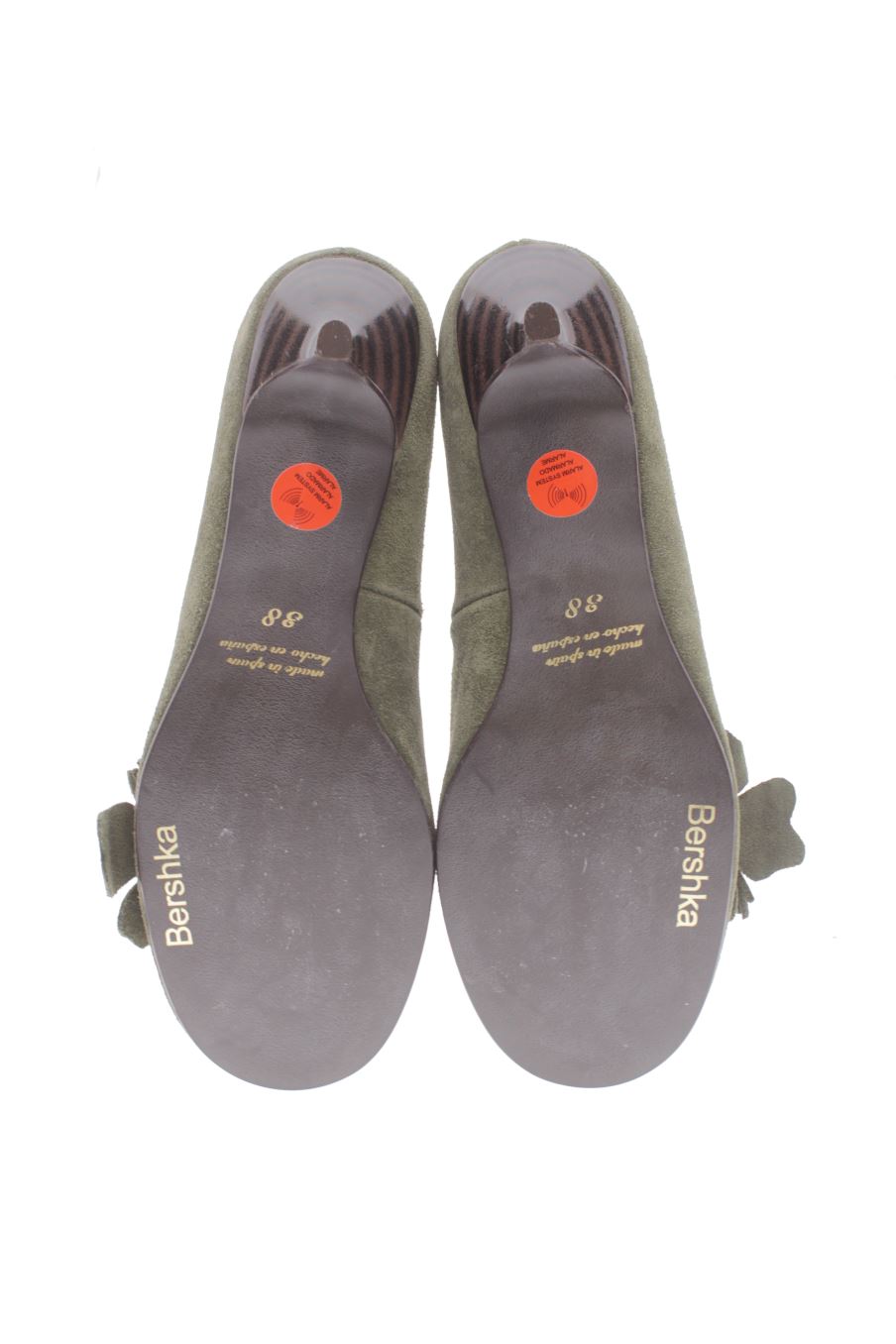 Zapatos de tacon de Bershka de la talla 38, de color verde de