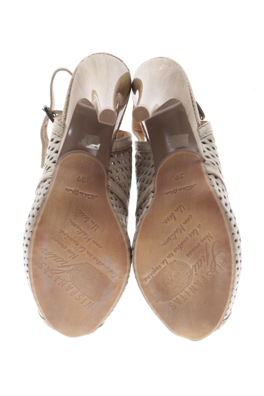 Sandalias tacon de Hispanitas de la talla 39, de color marrón de