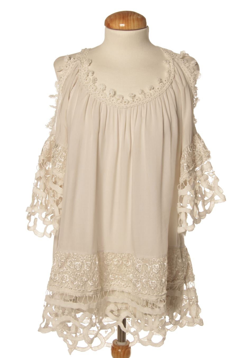 Blouse à manches courtes Made in italy de la taille M, de couleur blanc