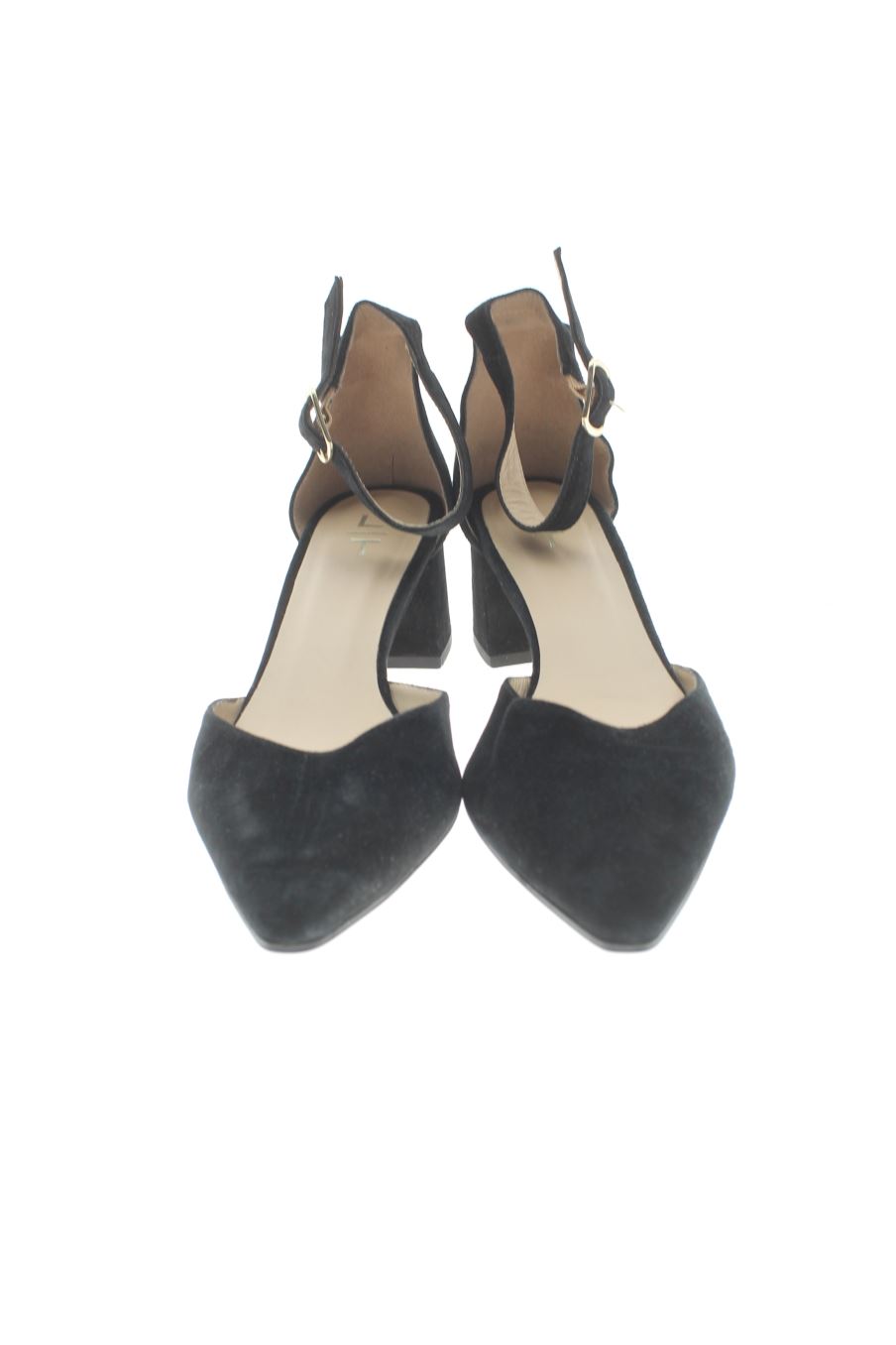 Sandalias tacon de El Corte Ingles de la talla 40, de color negro de