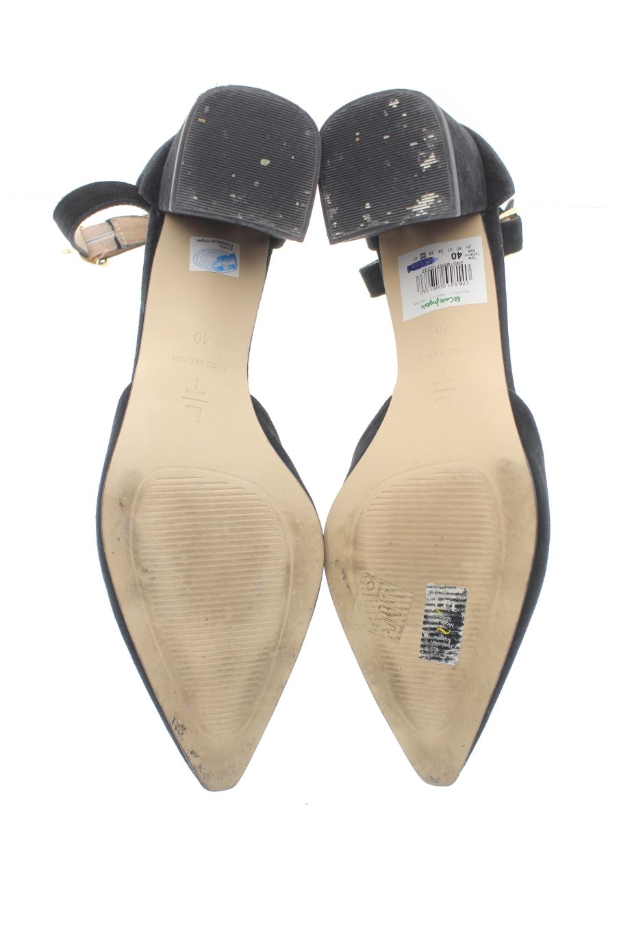 Sandalias tacon de El Corte Ingles de la talla 40, de color negro de