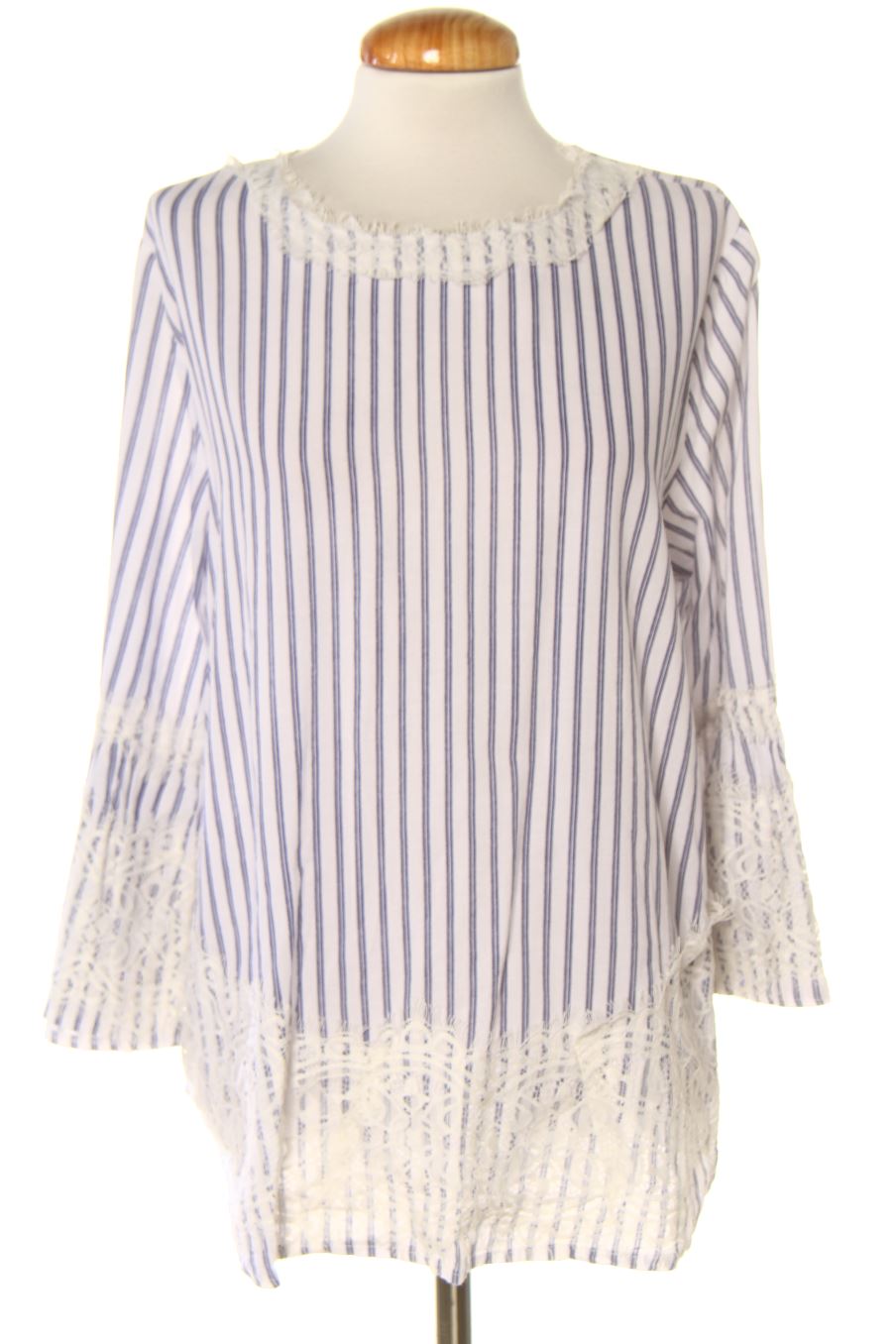 Blouse à manches longues Top Queens de la taille M, de couleur rayures